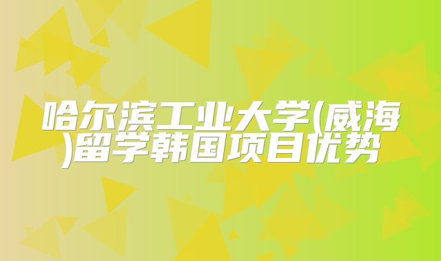 哈尔滨工业大学(威海)留学韩国项目优势