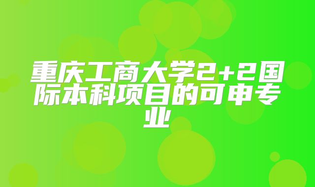 重庆工商大学2+2国际本科项目的可申专业